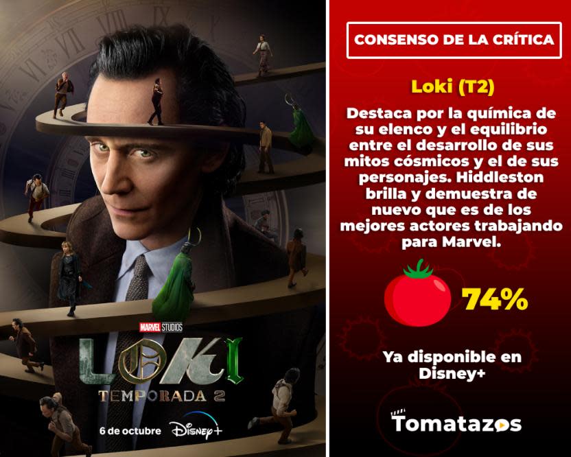 Consenso de la crítica de la segunda temporada de Loki. (Crédito: Tomatazos)