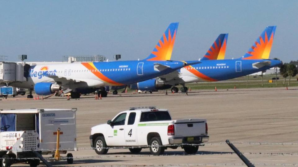 Allegiant has helped drive record passenger traffic at Sarasota Bradenton International Airport. The low-cost carrier had three planes parked at the terminal when this photo was take 11/18/2020.