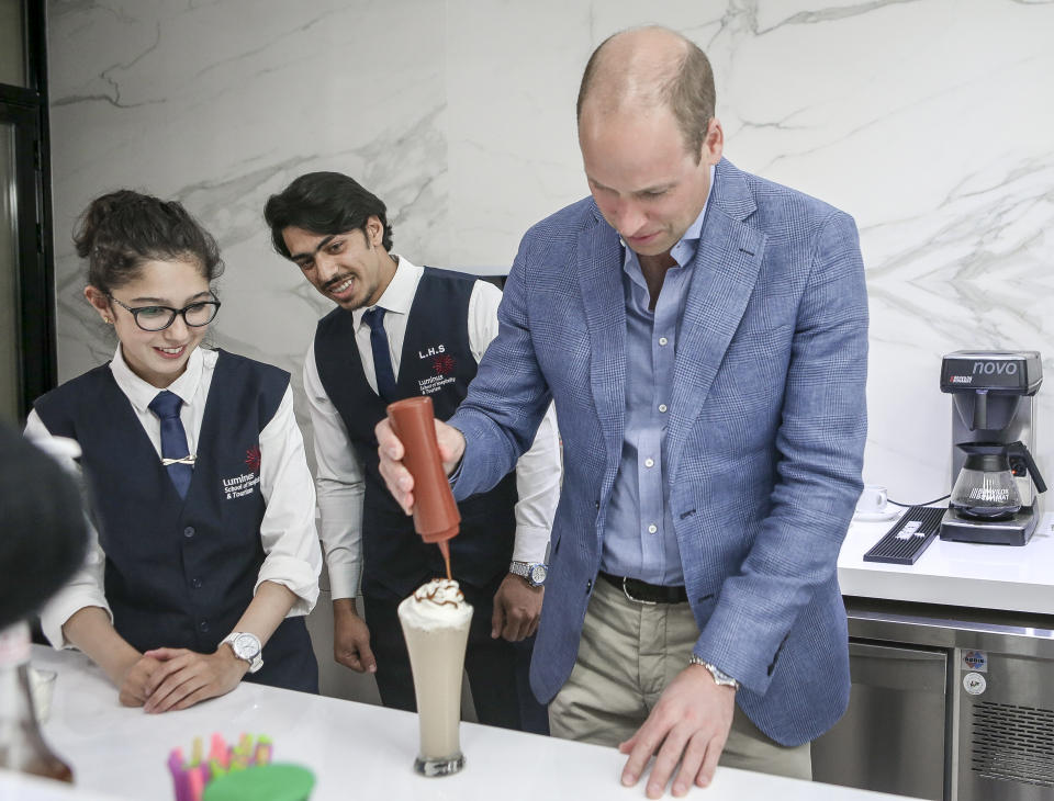 Prince William turns barista