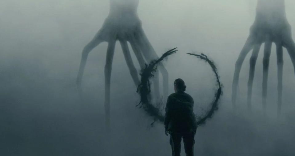 Amy Adams as Louise Banks communicating with aliens in "Arrival."
