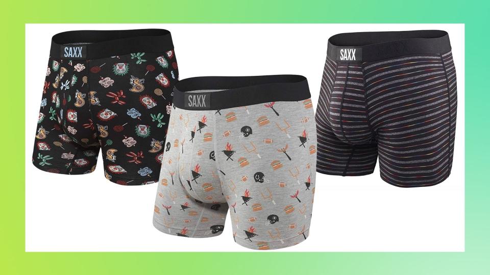 Saxx Men's Vibe Underwear Boxer Briefs are on sale for 40% off at Amazon. 