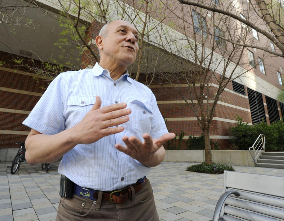 Dr. Hussein D. Abdul-Latif, a University of Alabama at Birmingham professor who treats patients with gender issues, speaks during an interview in Birmingham, Ala., on Wednesday, April 13, 2022. (AP Photo/Jay Reeves)