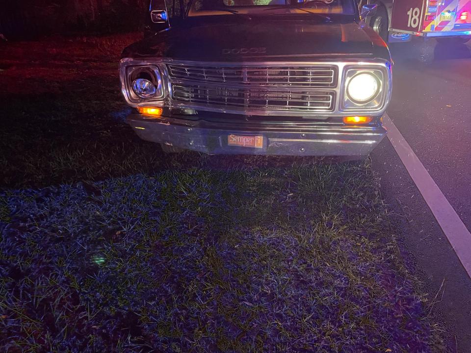 FHP troopers said this older model Dodge pickup struck and killed a female pedestrian in Summerfield on Friday.