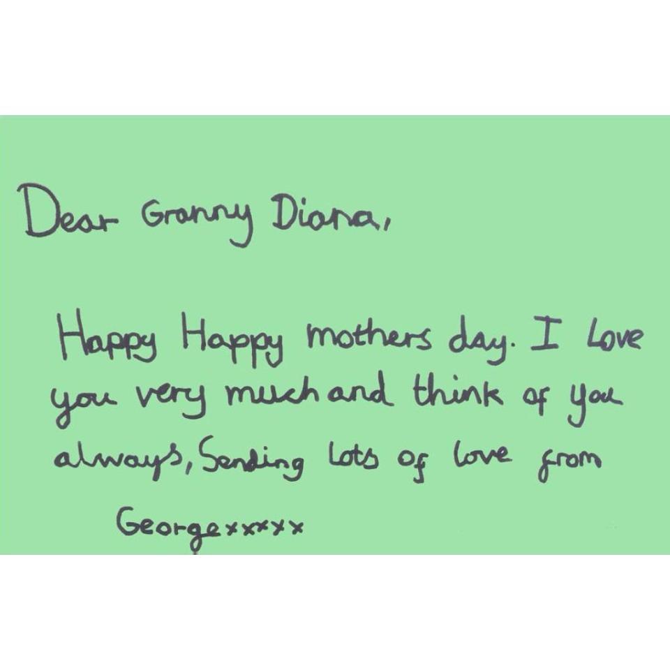 Prince George's Mother's Day card for Princess Diana