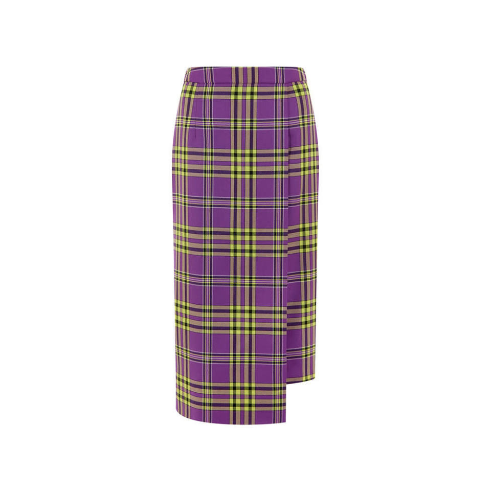 House of Holland Purple Tartan Kilt, $409, graziashop.com