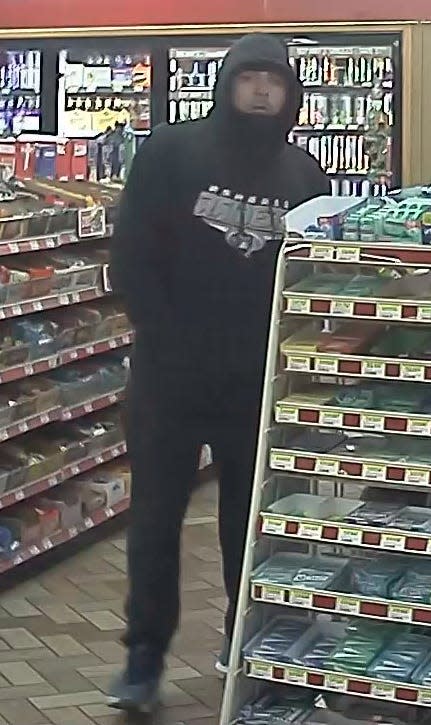 The Amarillo Crime Stoppers and Amarillo police are seeking any information pertaining to a reported armed robbery April 5 and this pictured suspect.