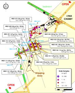 Map of the Lynx Zone Drill Results