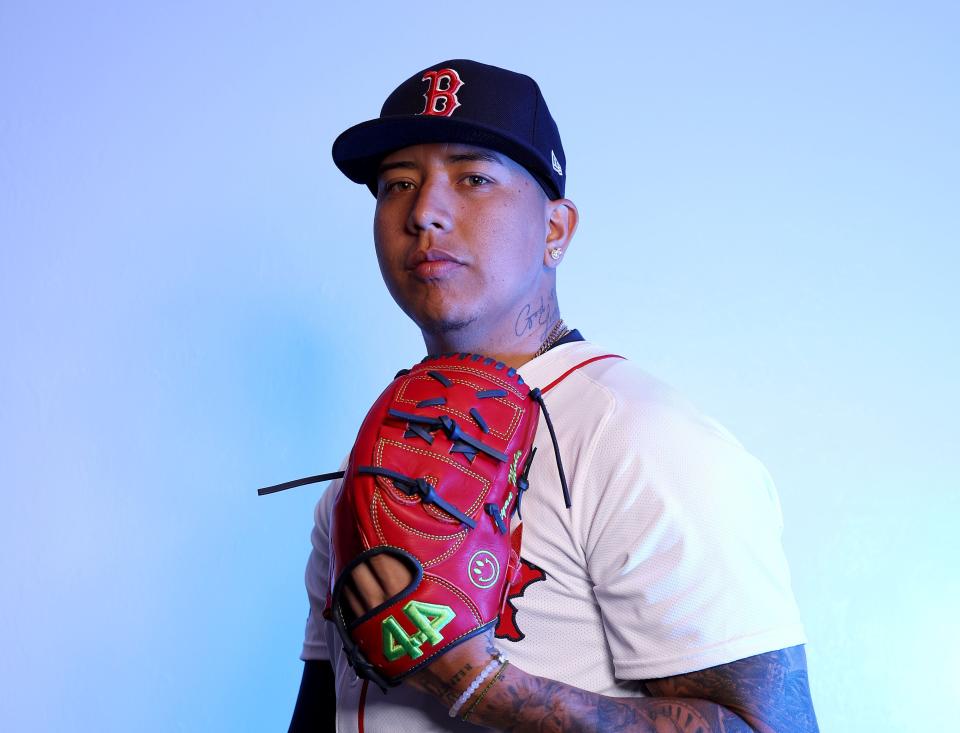 FORT MYERS, FLORIDA - FEBRUARY 20: Bryan Mata #79 of the Boston Red Sox poses for a portrait at JetBlue Park at Fenway South on February 20, 2024 in Fort Myers, Florida. (Photo by Elsa/Getty Images)