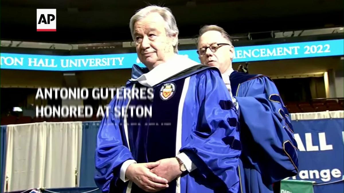 Antonio Guterres honored at Seton Hall commencement