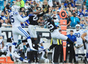 <p>Andrew Luck #12 of the Indianapolis Colts looks to pass during their game against the Jacksonville Jaguars at TIAA Bank Field on December 2, 2018 in Jacksonville, Florida. </p>