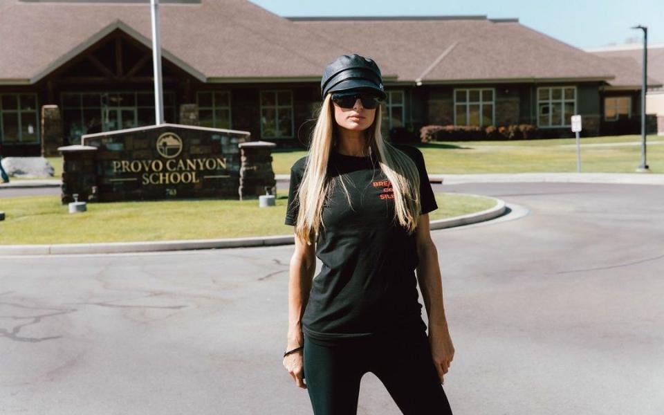 Paris Hilton took her protests back to Provo Canyon School years later