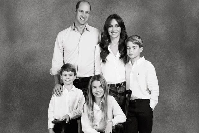 <p>Josh Shinner/Kensington Palace/PA Wire</p> Prince William, Kate Middleton, Prince George, Princess Charlotte and Prince Louis pose for their 2023 Christmas card photo.