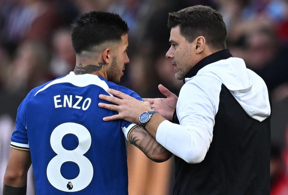 Enzo Fernandez has played through the pain for Chelsea this season (AFP via Getty Images)
