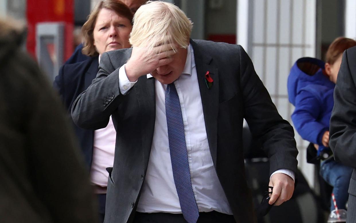 Boris Johnson in Sidcup - HENRY NICHOLLS/POOL/AFP via Getty Images