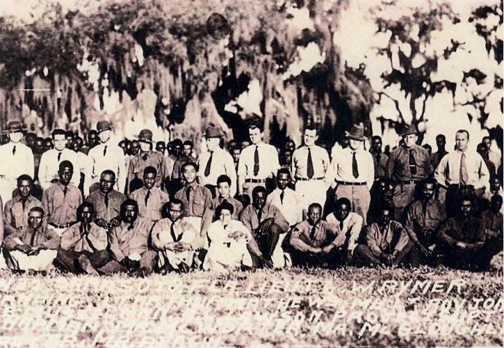 Members of the Civilian Conservation Corps, aka “Roosevelt’s Tree Army” at the Myakka River State Park.