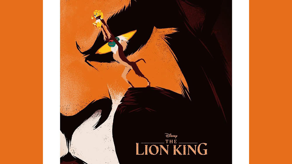  A Lion King poster concept featuring an optical illusion in which Rafiki's head forms Scar's eye. 
