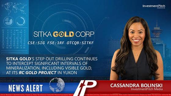 Sitka Gold’s step out drilling continues to intercept significant intervals of mineralization, including visible gold, at its RC Gold Project in Yukon: Sitka Gold’s step out drilling continues to intercept significant intervals of mineralization, including visible gold, at its RC Gold Project in Yukon