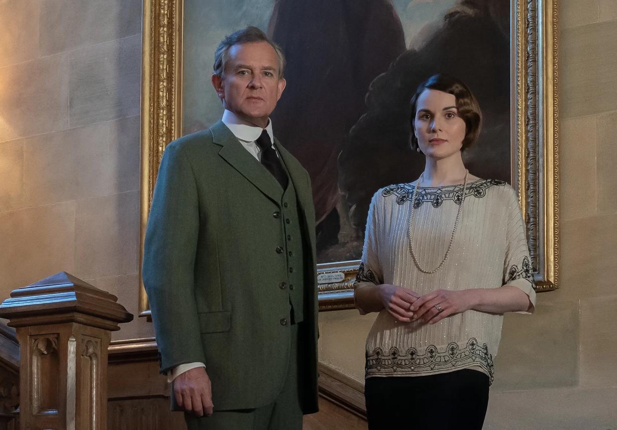  Hugh Bonneville plays Lord Crawley and Michelle Dockery plays Lady Mary Downton Abbey 3. 
