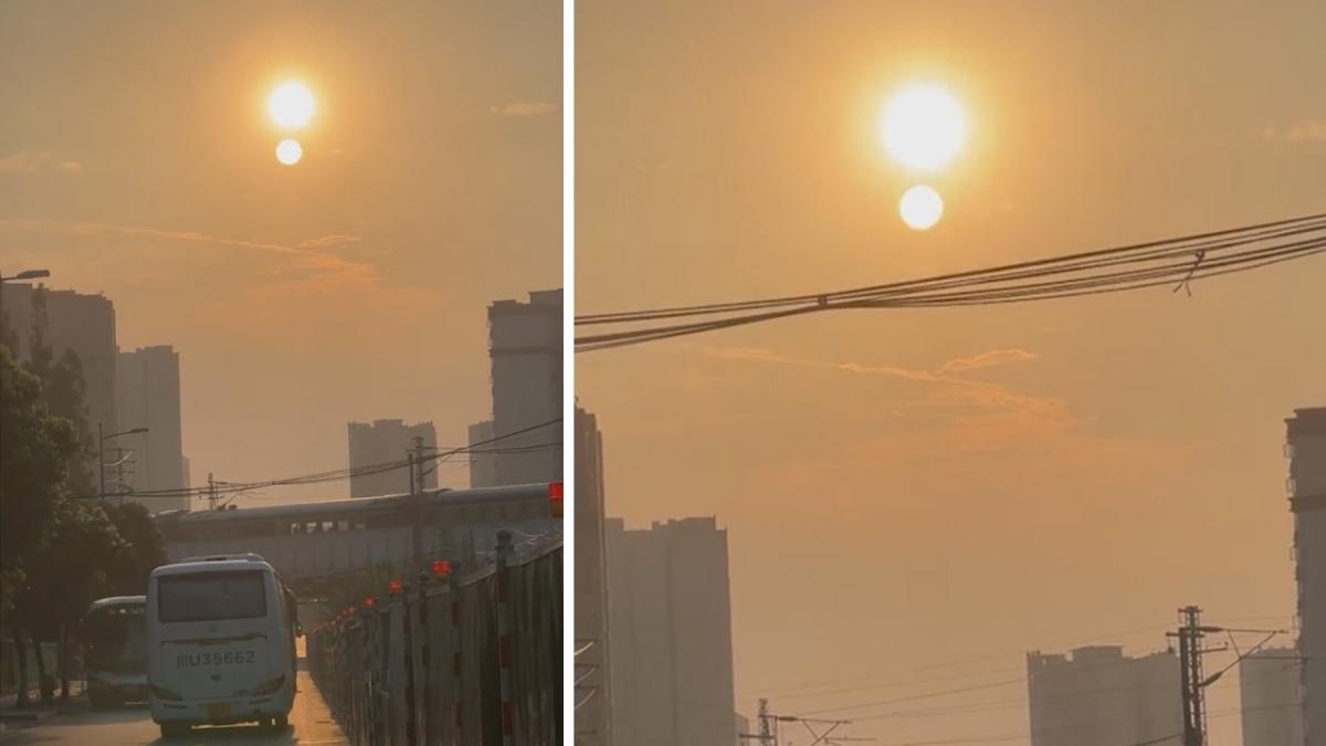 Two suns appear in the sky in blinding phenomenon