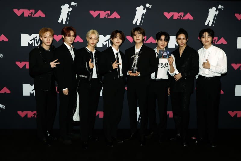 Stray Kids attend the MTV Video Music Awards in September. File Photo by Jason Szenes/UPI