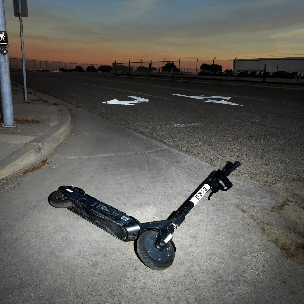 Bird scooters photographed at a studio in Long Beach, California on Jan. 13, 2024. Joe Toreno for Fortune