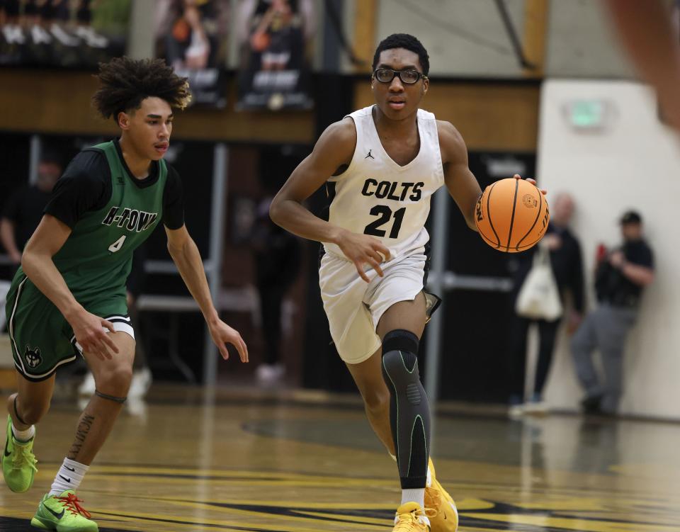 Cottonwood and Hillcrest compete in a boys basketball game at Cottonwood High in Murray on Wednesday, Feb. 7, 2024. | Laura Seitz, Deseret News