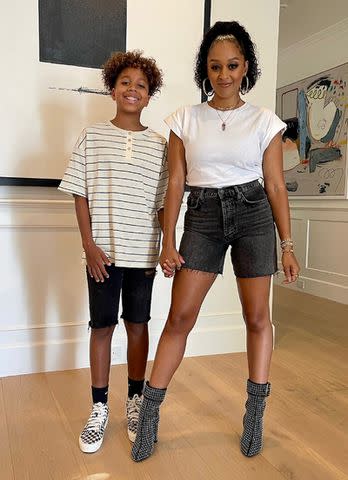 <p>Tia Mowry/Instagram</p> Tia Mowry and her son Cree