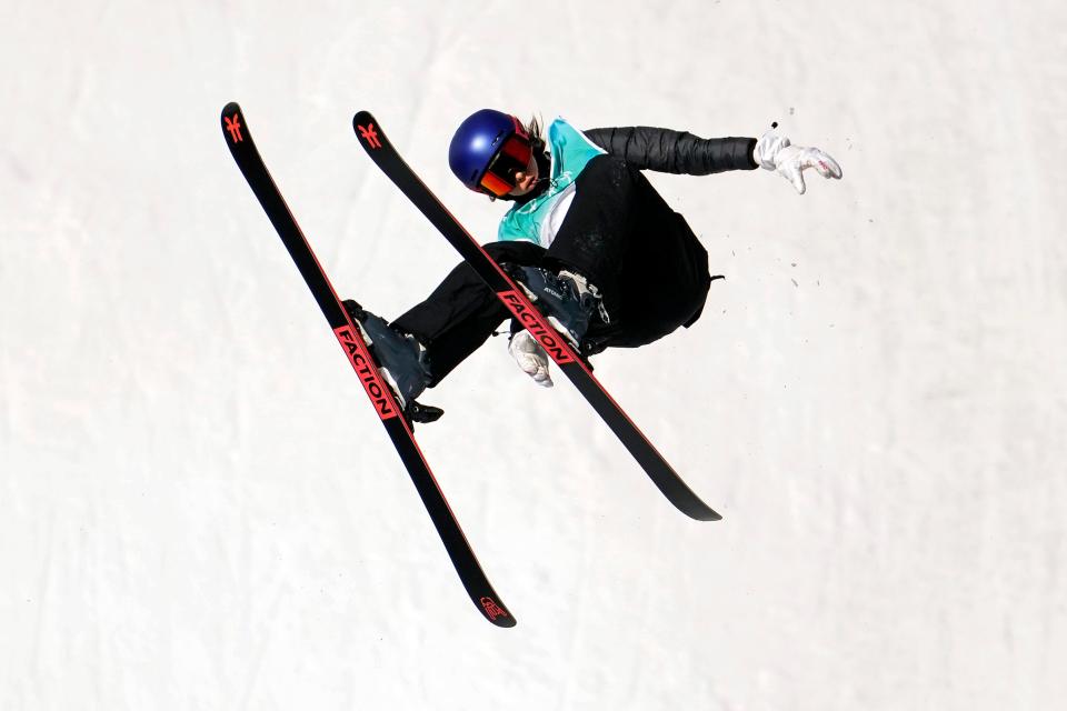 Eileen Gu of China competes in the Women’s Big Air qualifying on Monday.