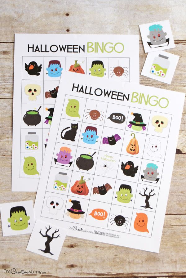 <p>All you need are festive printables and some candy corn (or any other bite-size sweets) to use as edible chips. </p><p><strong>Get the tutorial at <a href="https://onecreativemommy.com/cute-printable-halloween-bingo-cards/" rel="nofollow noopener" target="_blank" data-ylk="slk:One Creative Mommy;elm:context_link;itc:0;sec:content-canvas" class="link ">One Creative Mommy</a>.</strong></p>