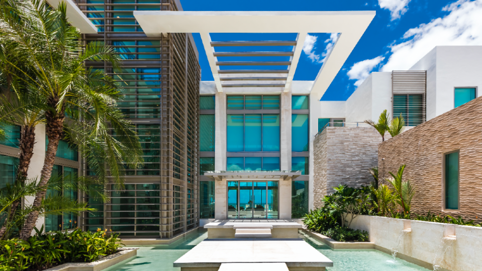 The villa’s dramatic entryway. - Credit: Courtesy St. Regis Bahia Beach Resort