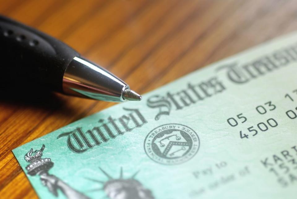 Paper check from the United States Treasury. (Photo: Adobe Stock)