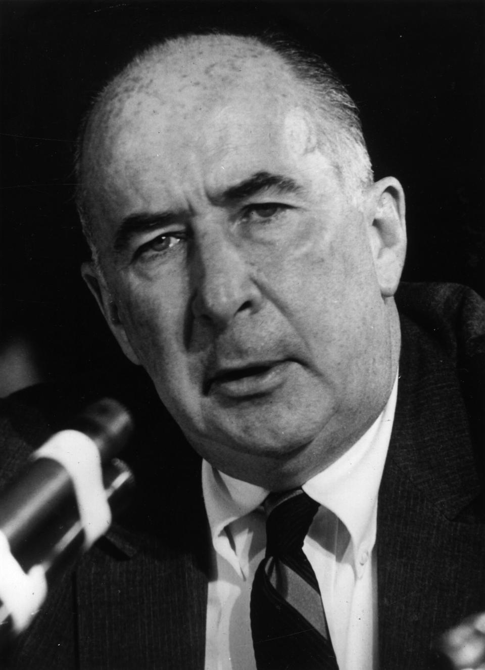 20th April 1973:  American politician and former attorney-general John Mitchell, one of Richard Nixon's top aides, who faces charges in the Watergate scandal.  (Photo by Keystone/Getty Images)