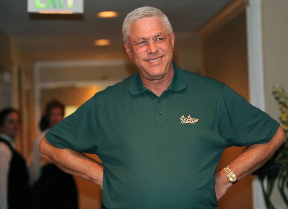 Manatee Chamber of Commerce President Bob Bartz smiles in disbelief as he walks in to a surprise party at the Bradenton Country Club to celebrate his 30 years as president on 7/20/2012.
