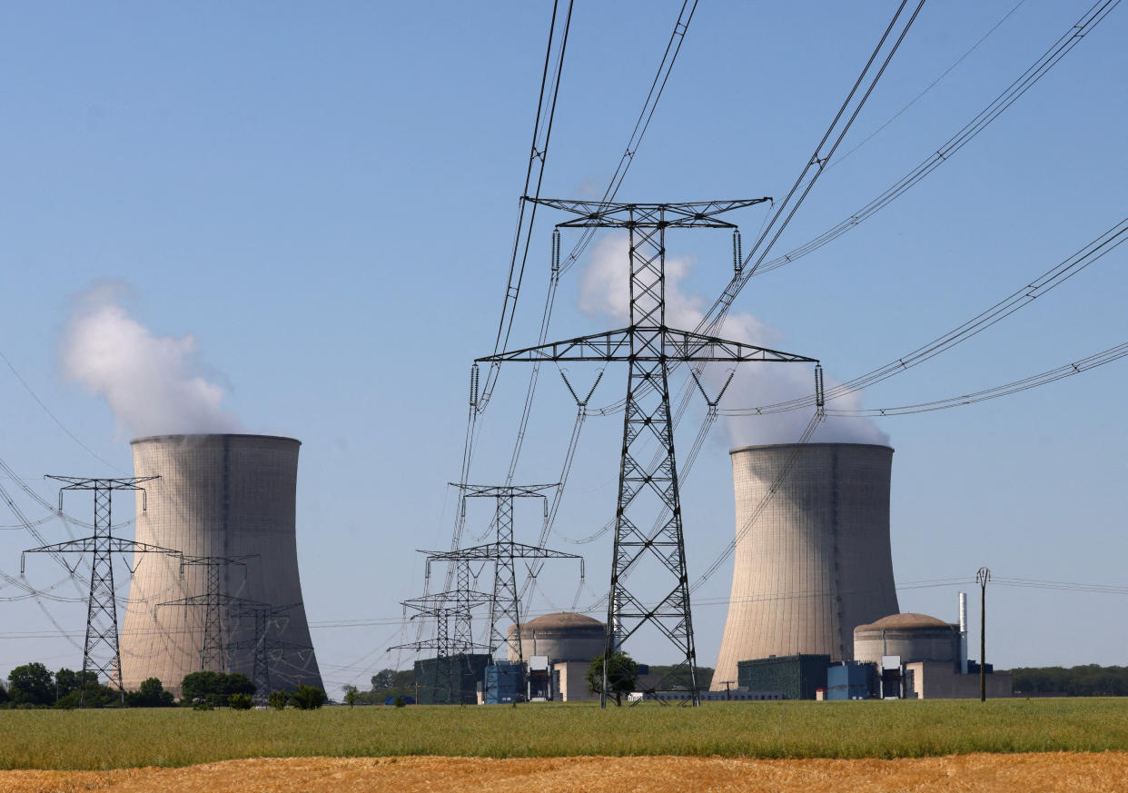 FILE PHOTO: A general view shows cooling towers and reactors of the Electricite de France (EDF) nuclear power plant in Cattenom, France, June 13, 2023. REUTERS/Yves Herman/File Photo