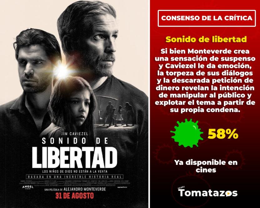 Consenso de la crítica de Sonido de libertad. (Crédito: Tomatazos)