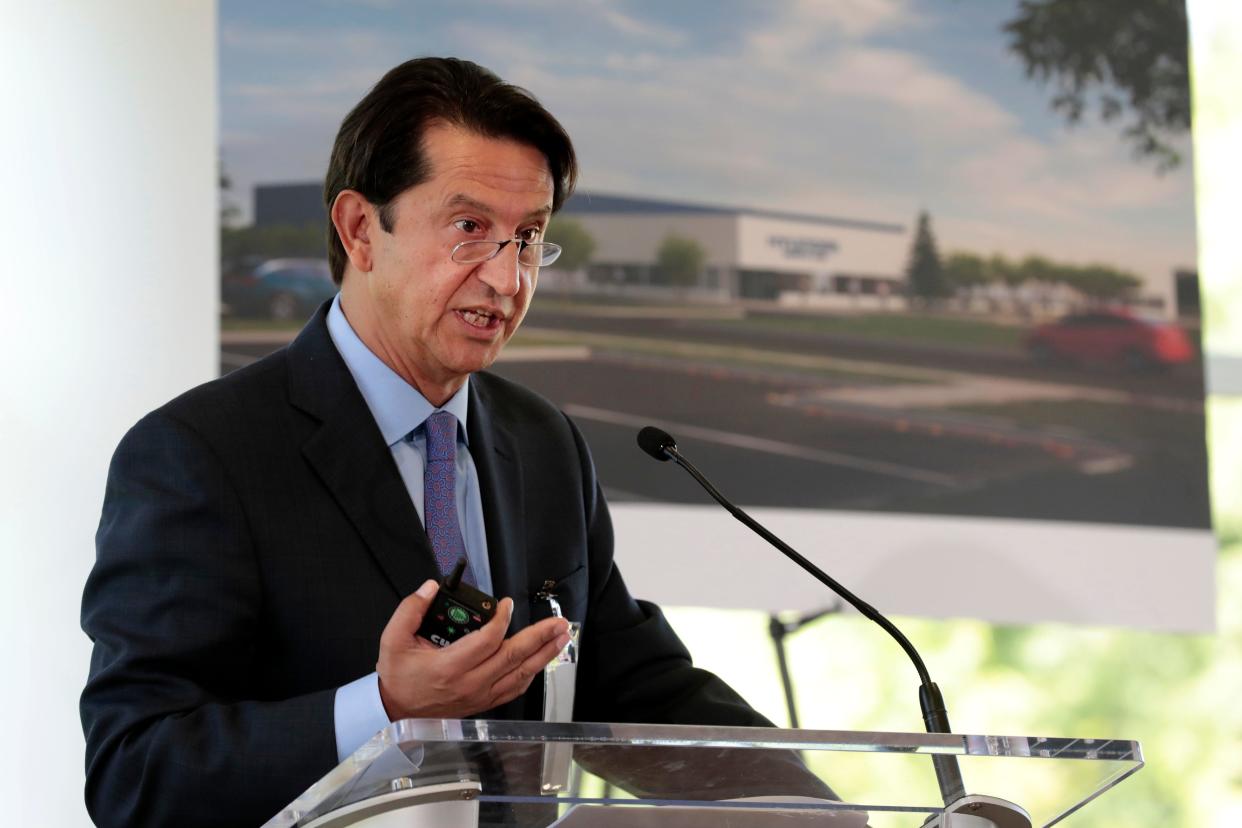 Hyundai chief operating officer José Muñoz speaks at the automaker's North American tech center in Superior Township, Michigan, celebrating ground breaking of  a $51.6 million expansion for a new Safety Test and Investigation Laboratory (STIL) Monday, June 27, 2022. The STIL should be open by the fall of 2023 and will be supported by 160 employees.