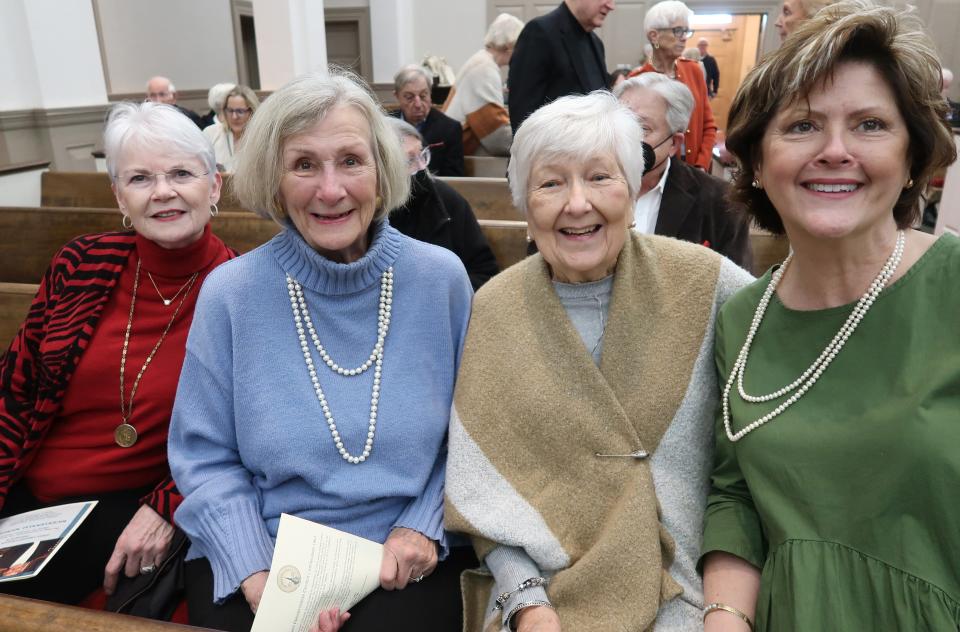 Nelda McClure, Sally Harlan, Polly Pledger, and Susannah White attended an organ concert held at the First Presbyterian Church, 1573 North Highland, in Jackson, Tennessee on Sunday, February 5, 2023. The concert, featuring music by internationally recognized organist Jonathan Dimmock, was held to kick off the Bicentennial year celebration for the church which was founded on September 25, 1823. A reception was held in Memorial Hall to honor Mr. Dimmick after the concert.