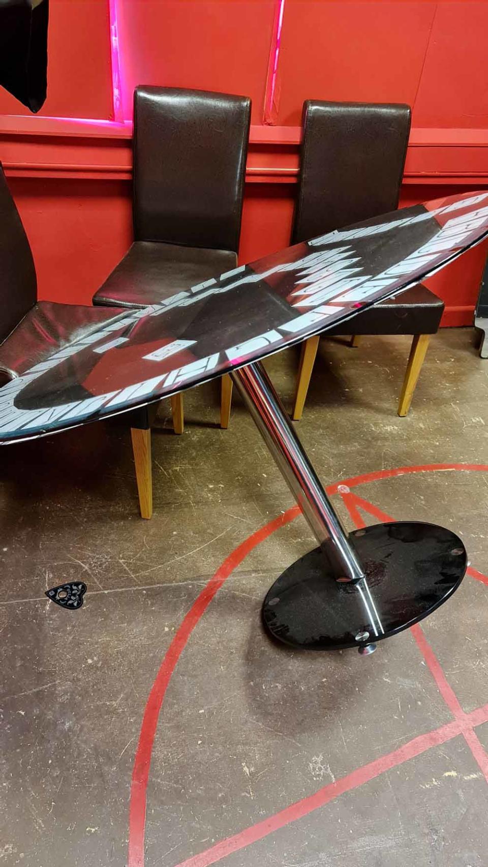 Annabelle tipped this metal table in October this year (PA Real Life/Collect)