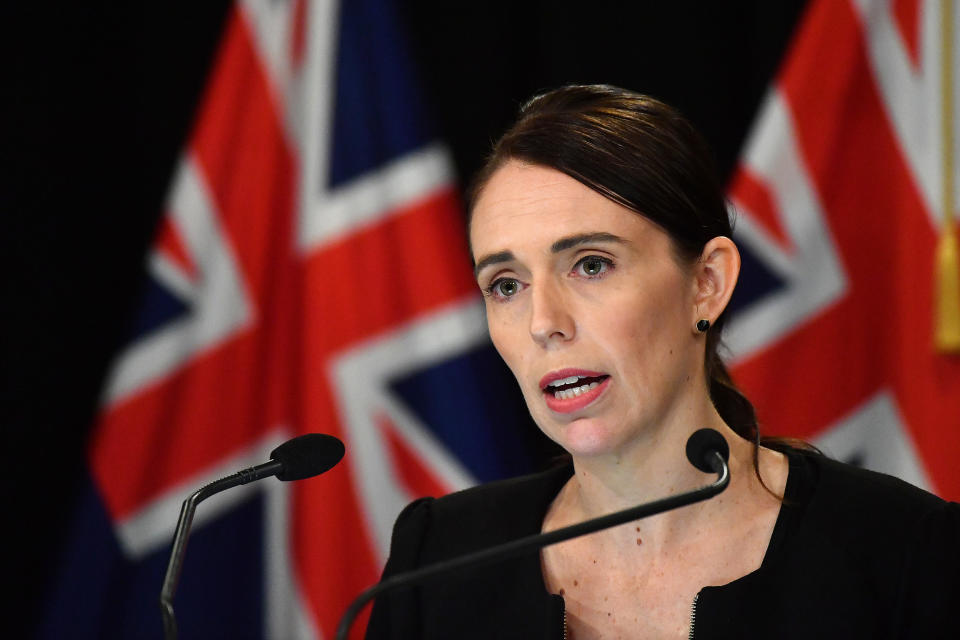 New Zealand Prime Minister Jacinda Ardern speaks to the media after the Christchurch massacre. Source: Getty