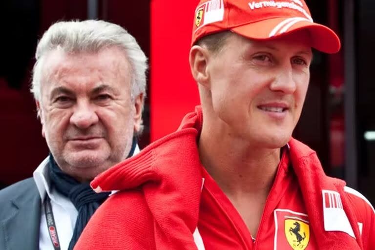 Michael Schumacher y su representante, Willi Weber; el piloto de Ferrari fue la primera elección de Verstappen