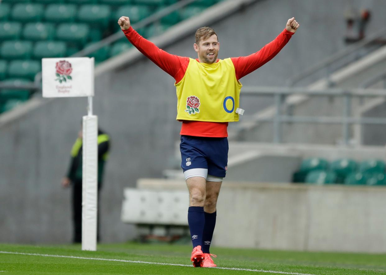 Elliot Daly is looking forward to getting back to Twickenham after eight months away (AP)