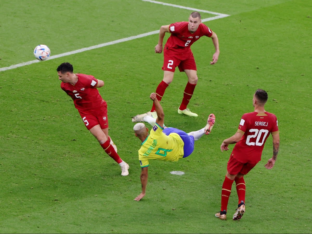 Richarlison’s wondergoal was worth the wait as Brazil started their World Cup in style  (REUTERS)