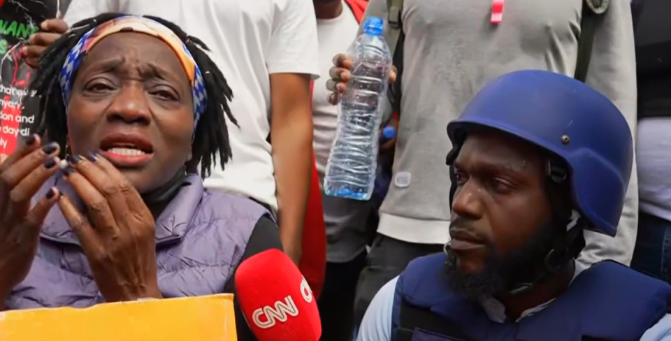 Auma Obama spoke to CNN amid the ongoing protests after being struck by teargas, she says (CNN)