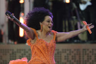 Diana Ross performs during "Live From Detroit: The Concert at Michigan Central" on Thursday, June 6, 2024, in Detroit. (AP Photo/Carlos Osorio)