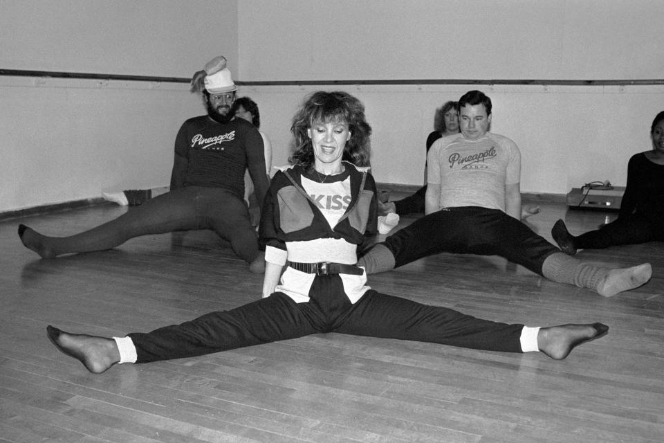 Proving you have to have heart on St.Valentine's Day, at the Pineapple Studios in London today, is choreographer Arlene Phillips, launching the British Heart Foundation's 1983 'Slimathon'   (Photo by PA Images via Getty Images)