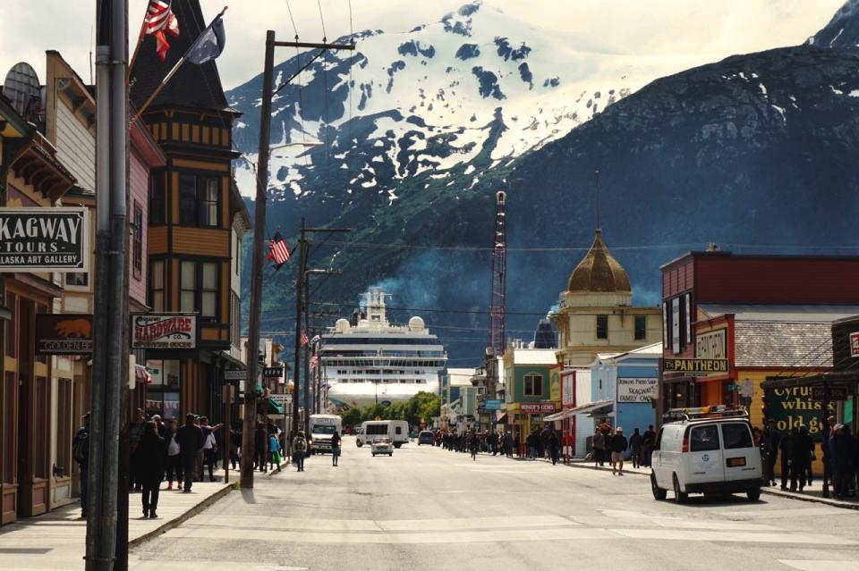 Old-timey buildings in Skagway, Alaska