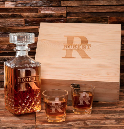21) Personalized Whiskey Decanter Set