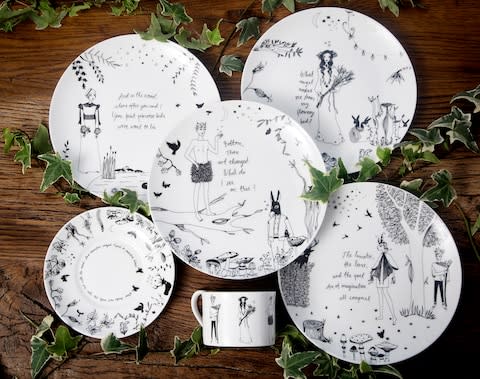 Tableware at The Swan's Midsummer Night's Dream afternoon tea