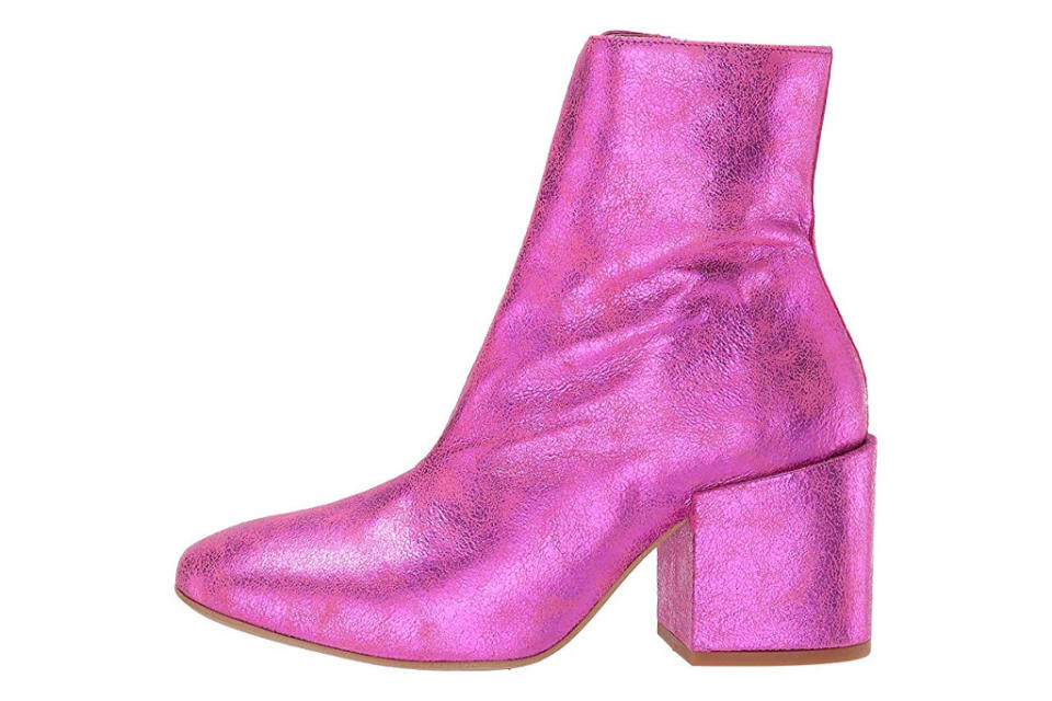 metallic, pink, boots