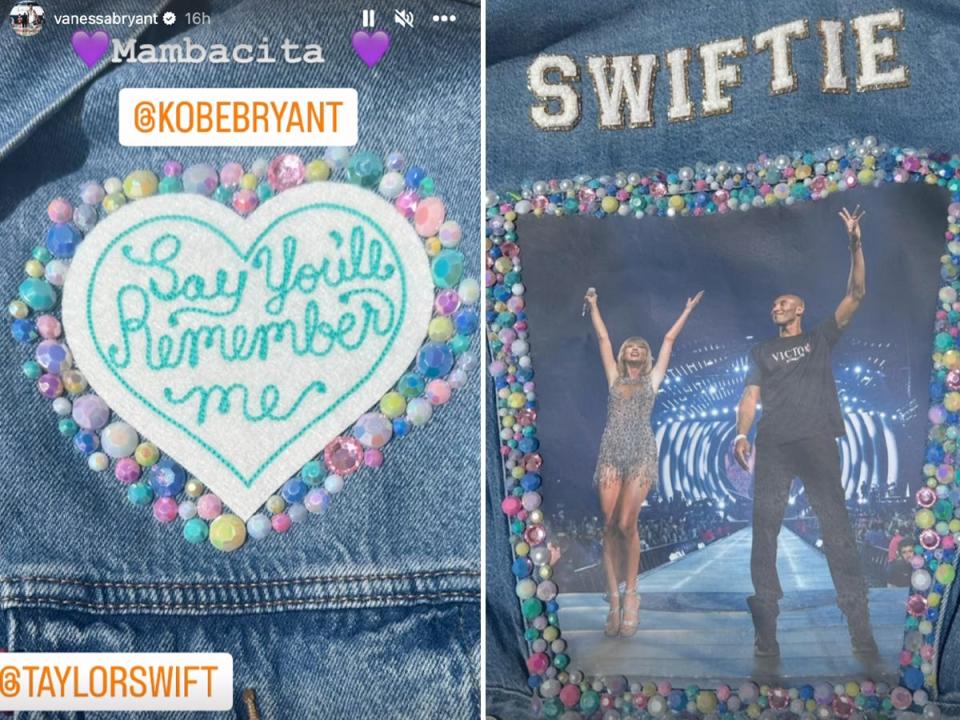 Vanessa Bryant's denim jacket for Taylor Swift's Eras Tour.